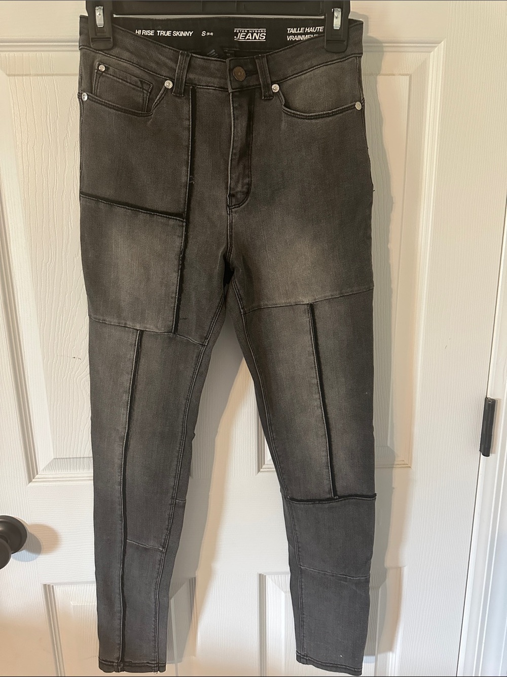 Peter Nygard Skinny Patchwork Jeans - Washed Gray